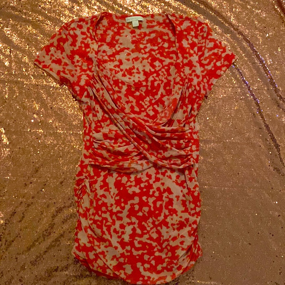 Tan & Coral blouse (size medium)